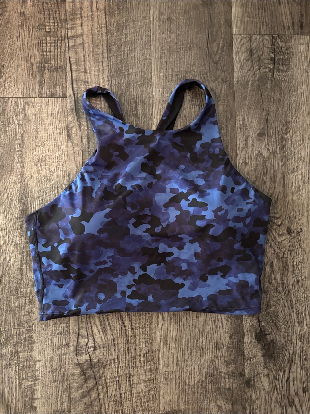 Athleta Conscious Crop Bikini Top - Blue Camo - Size XLarge
